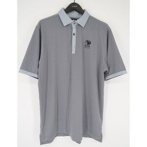 FootJoy Men's‎ Large Gray Striped Golf Performance Barnsley Resort Polo Shirt